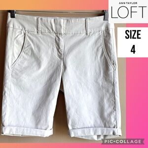 LOFT Womens Shorts Marisa Bermuda 10” Inseam Rolled Hem Stretch Chino Mid Rise 4